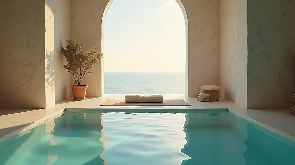 Vue en plongée d’un espace de méditation avec des bougies et un tapis de yoga