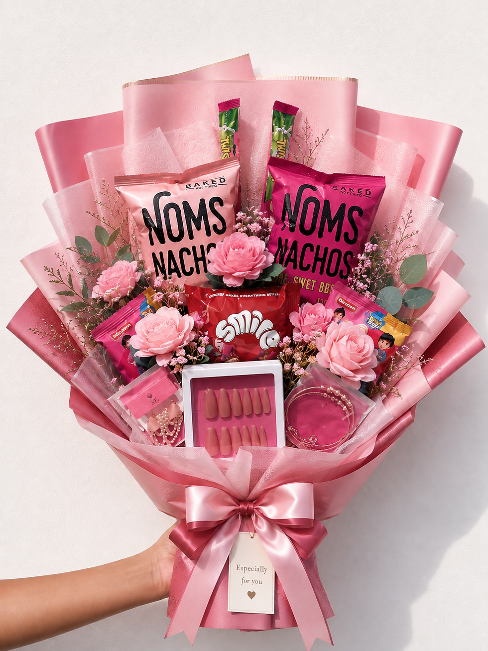 Pink Delight Snack & Beauty Bouquet