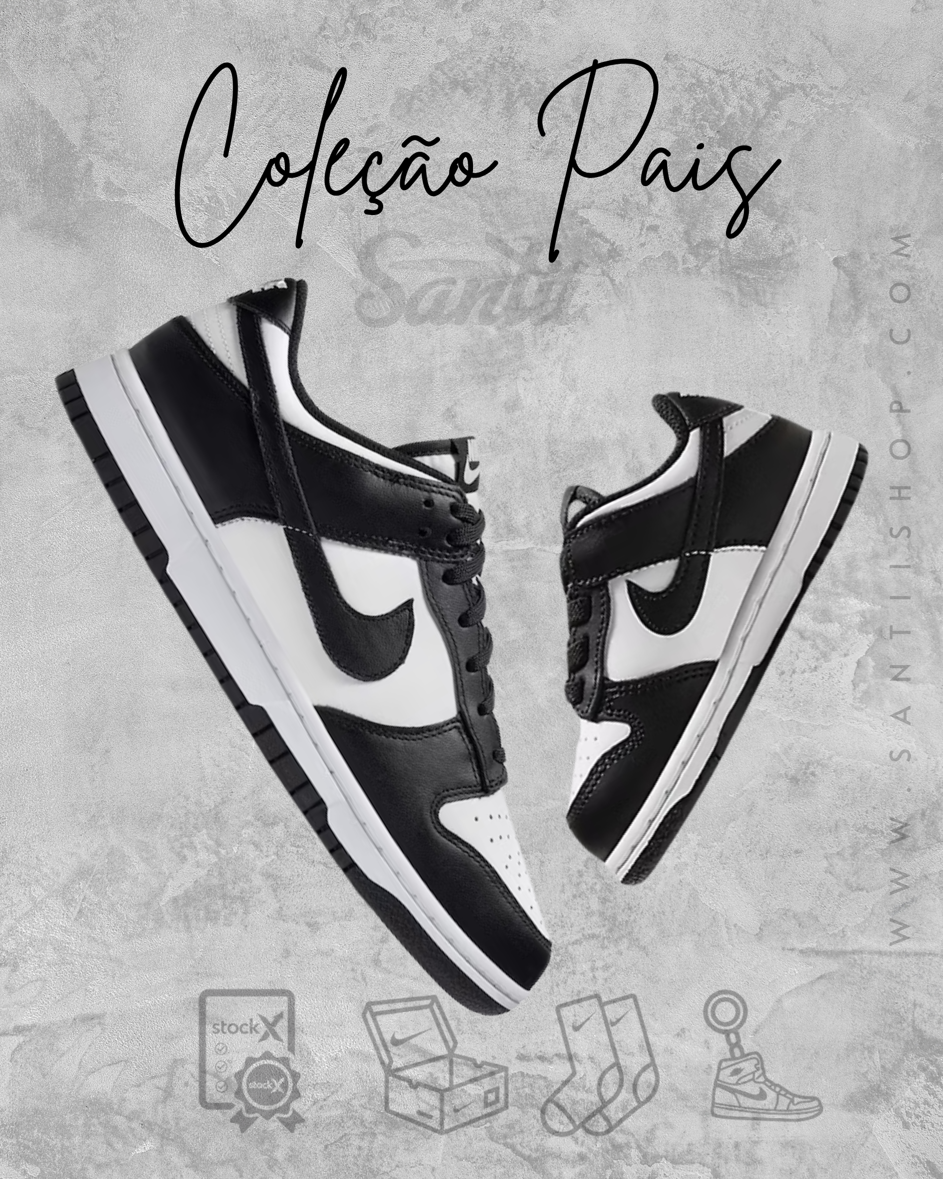 Coleção Pais Nike Dunk "Panda"