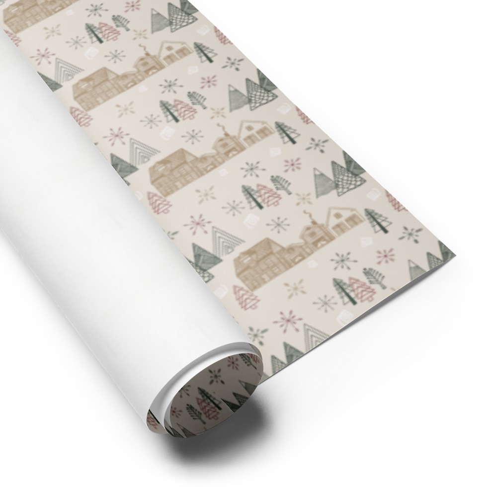 Thumbnail: Winter Village Christmas Wrapping paper sheets 3