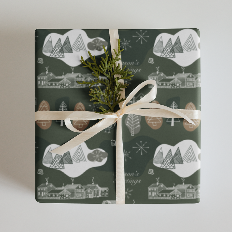 Thumbnail: Winter Village Christmas Wrapping paper sheets 2