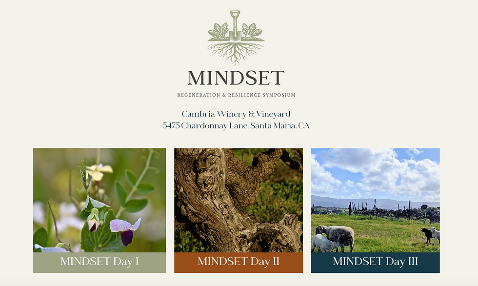 Mindset Regeneration and Resilience Symposium schedule June 8 9 10 Santa Barbara County