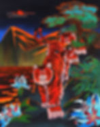 BE-TWINS(내려오는虎)_200X157_ acrylic on canvas