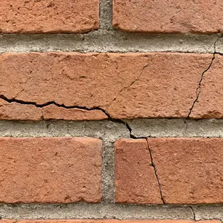 a crack in mortar