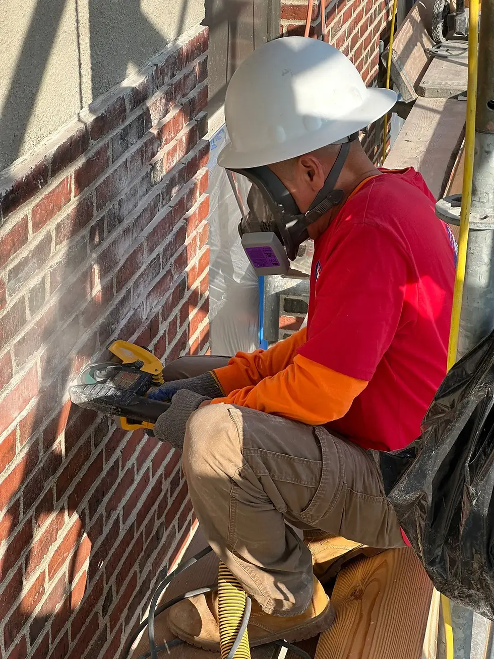 jms employee working on historic building restoration in boston