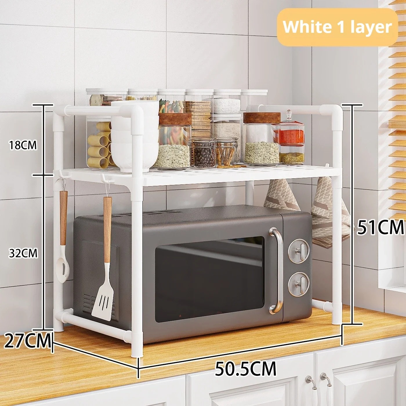 Microwave Shelf Condiment Organizer Shelf Multi-Layer Kitchen Storage Rack Simpl