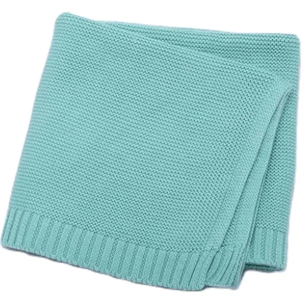 Thumbnail: Personalized Name Embroidered Cotton Knitted Blanket