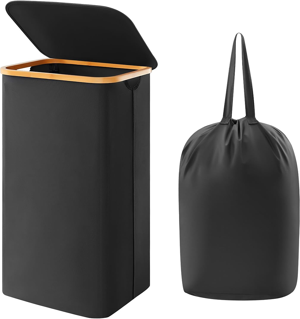 100L Laundry Basket with Lid, Clothes Hampers for Laundry with Bamboo Handles an