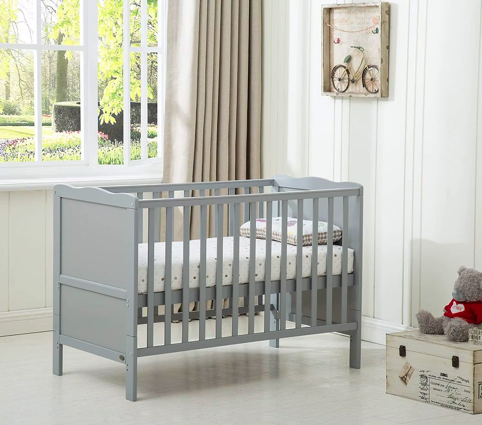 Wooden Baby Cot Bed "Orlando" & Water Repellent Mattress