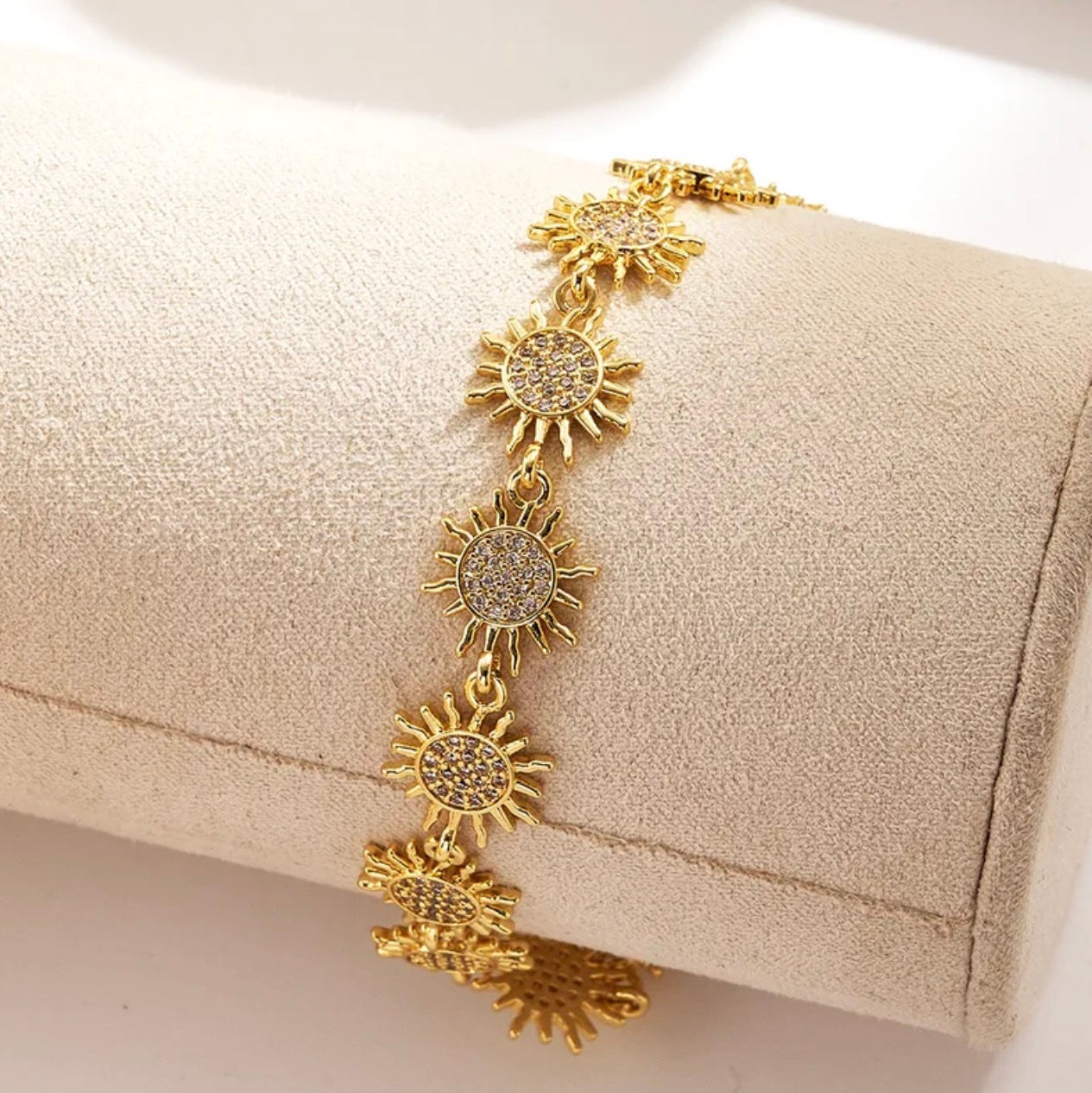 Shiny Gold Sun Bracelet