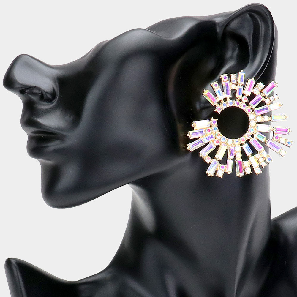 Shiny Circle Burst Earring -More Colors
