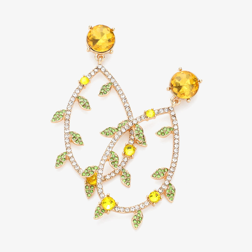Shiny Leafy Bling Earrings