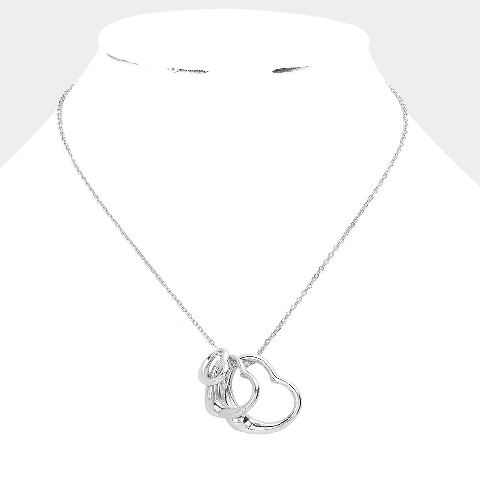 Thumbnail: Shiny Trio Hearts Necklace