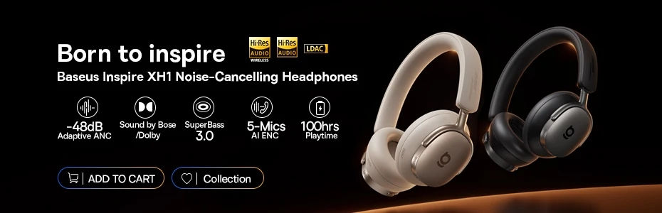 Thumbnail: Baseus GH02 Gaming Wireless Headphone with Mic Over-Ear Headphones Bluetooth 5.3