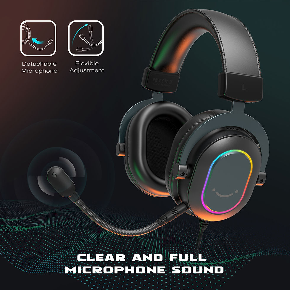 Thumbnail: Fifine Dynamic RGB Gaming Headset with Mic Over-Ear Headphones 7.1 Surround Soun