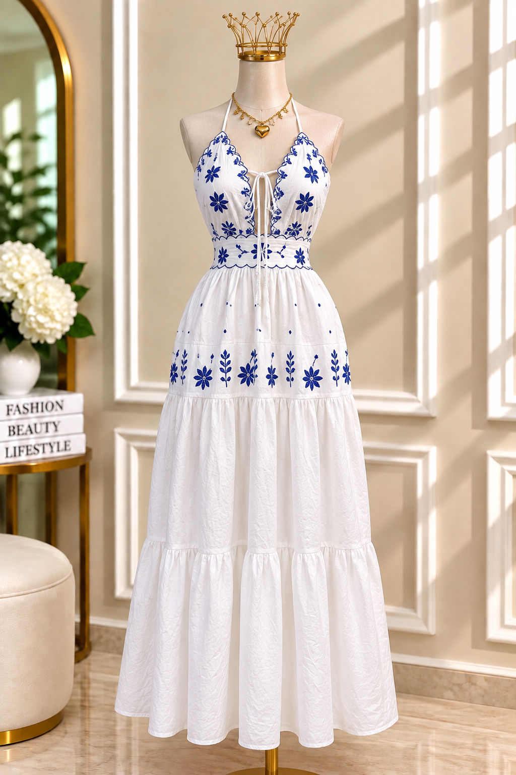 🤍💙Vestido Encanto de Santorini ✨