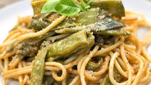 Spaghetti with Beans & Zucchini