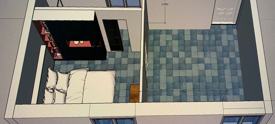 rénovation chambre salle de bains upcycling recyclage bibliothèque