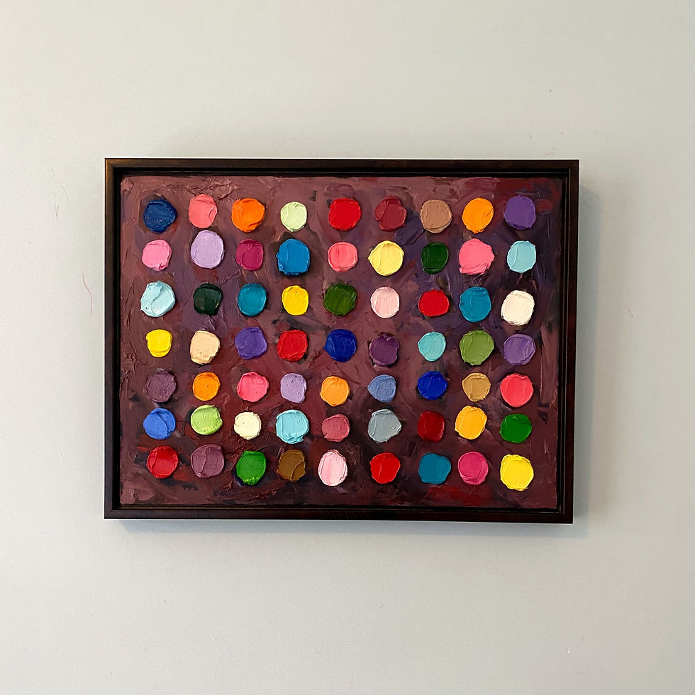 Thumbnail: Mahogany Vintage Polka Daubs, 12"x16"
