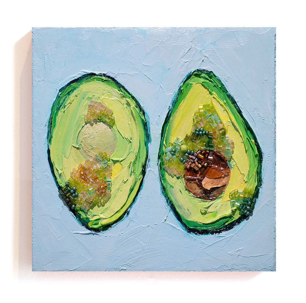 Glitzy Gwen Avocado, 5"x5"