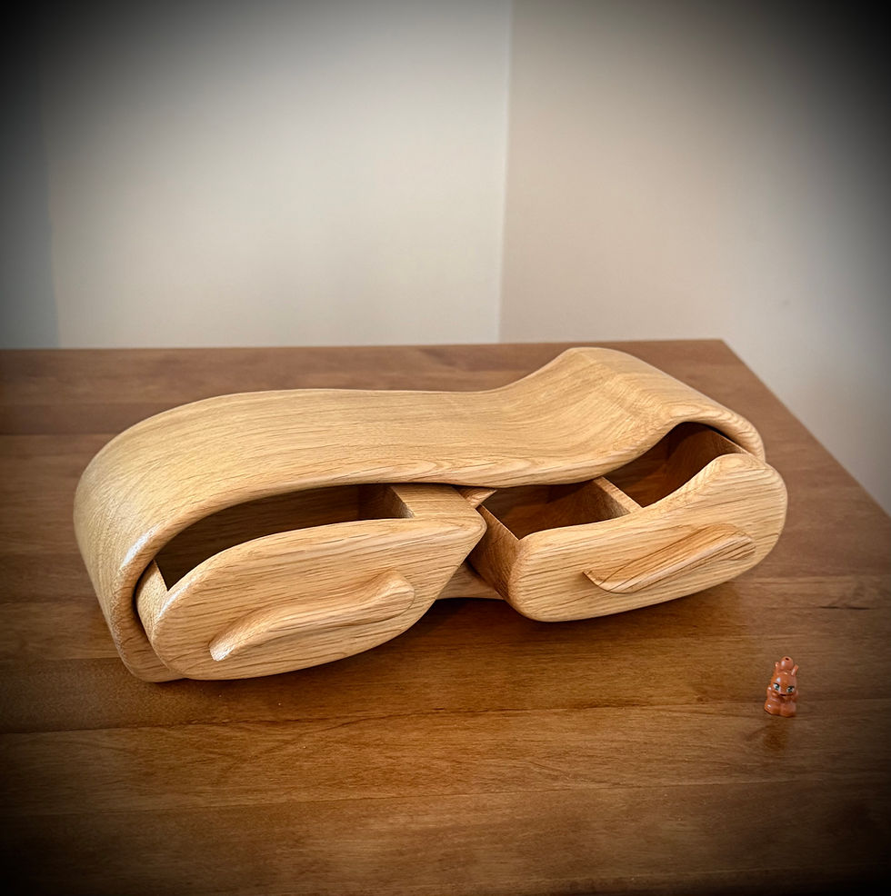 Thumbnail: Wooden Bandsaw Jewellery Trinket Box, Handcrafted From Oak