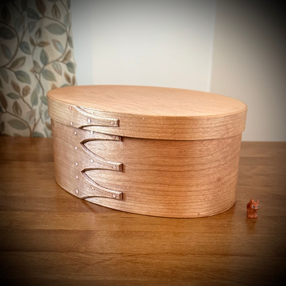 Thumbnail: Cherry Shaker Oval Wooden Box Size 5