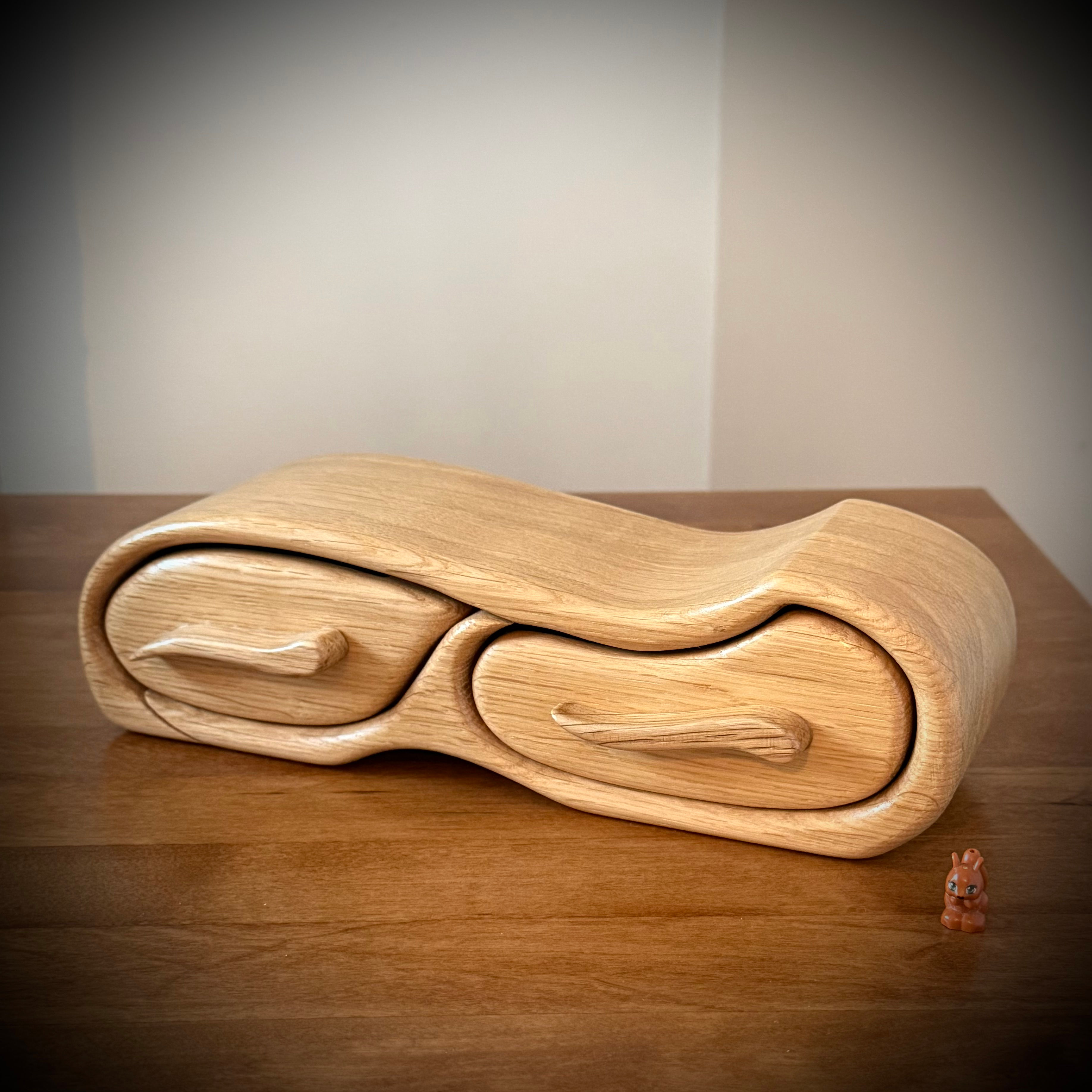 Wooden Bandsaw Jewellery Trinket Box, Handcrafted From Oak