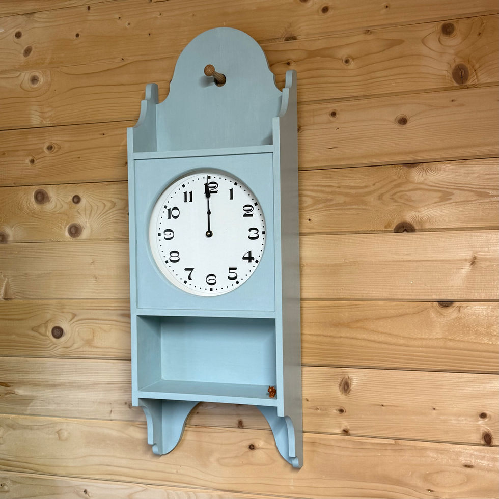 Shaker Style Wooden Wall Clock Blue Milk Paint
