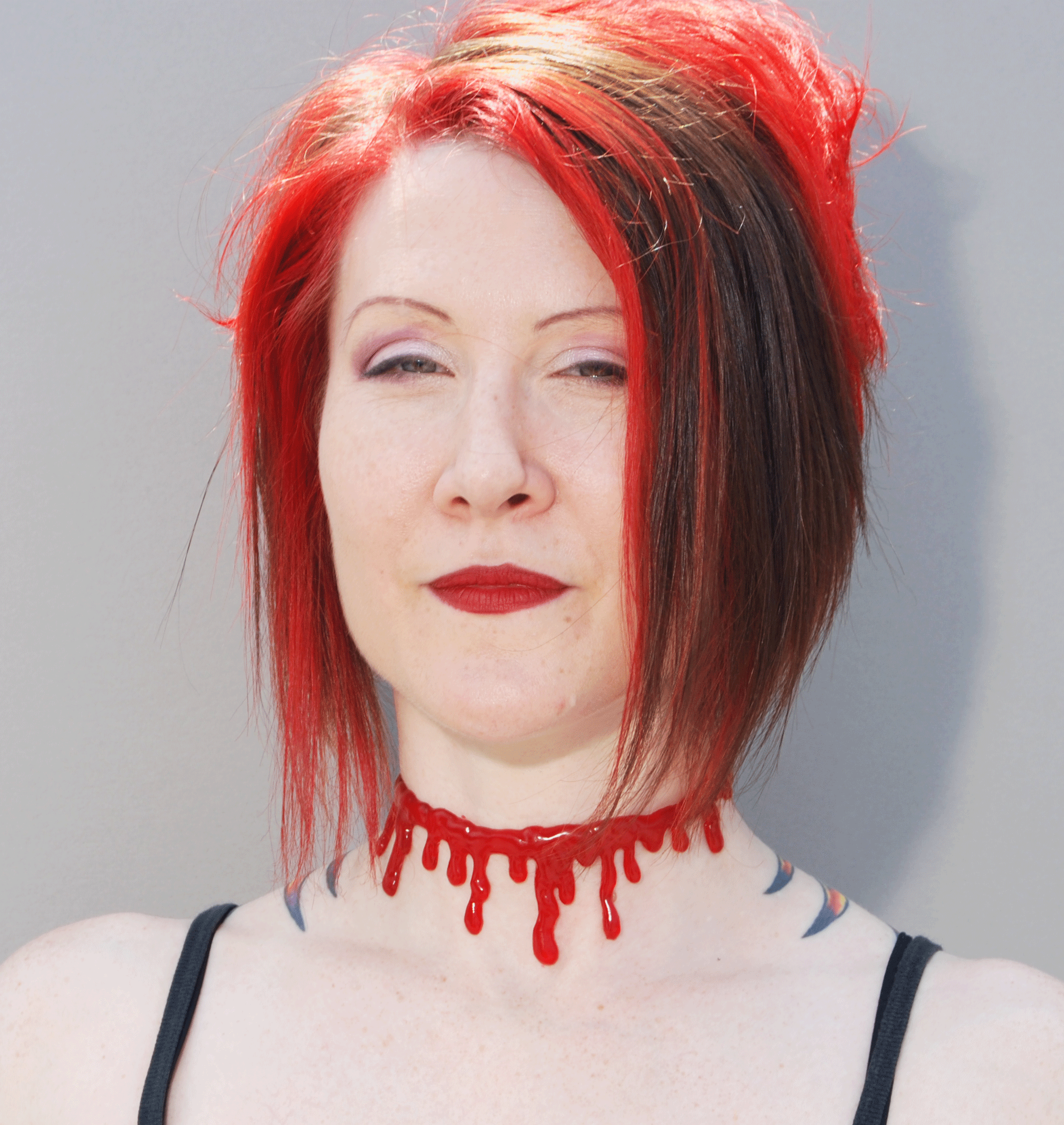 dripping blood necklace 