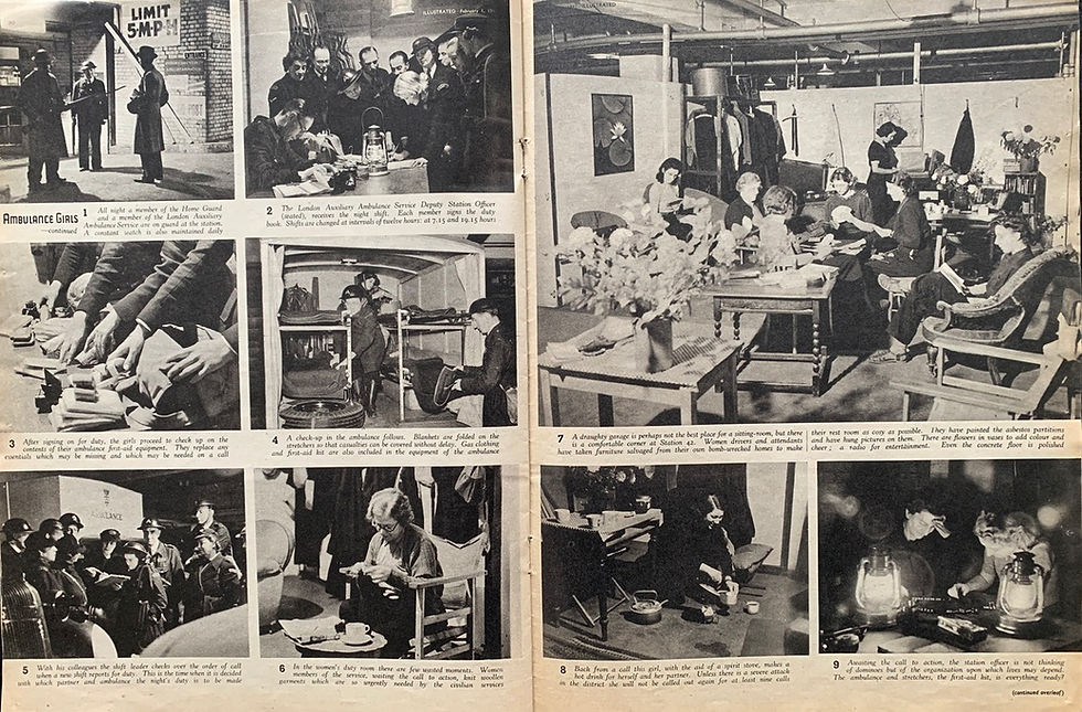 Thumbnail: James Jarche - Ambulance Girls - London Blitz - Illustrated February 1 1941