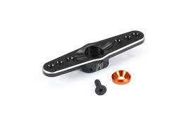 FAST316B FASTRAX 25T BLACK ALUMINIUM DBL SERVO HORN (SAVOX/FUTABA)