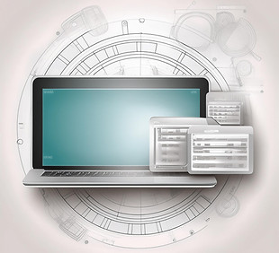 Firefly turquoise ecommerce elements on a white background with tech elements 40088.jpg