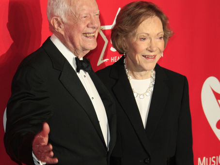 Former U.S. President Jimmy Carter, Rosalynn Carter at the MusiCares 2015 Person Of The Year Gala at a Los Angeles Convention Center on February 6, 2015 in Los Angeles, CA