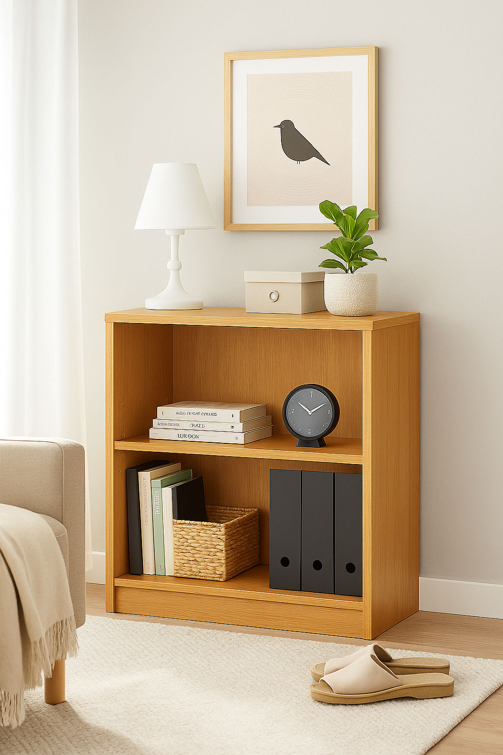 2 Level Book Shelf - Oak