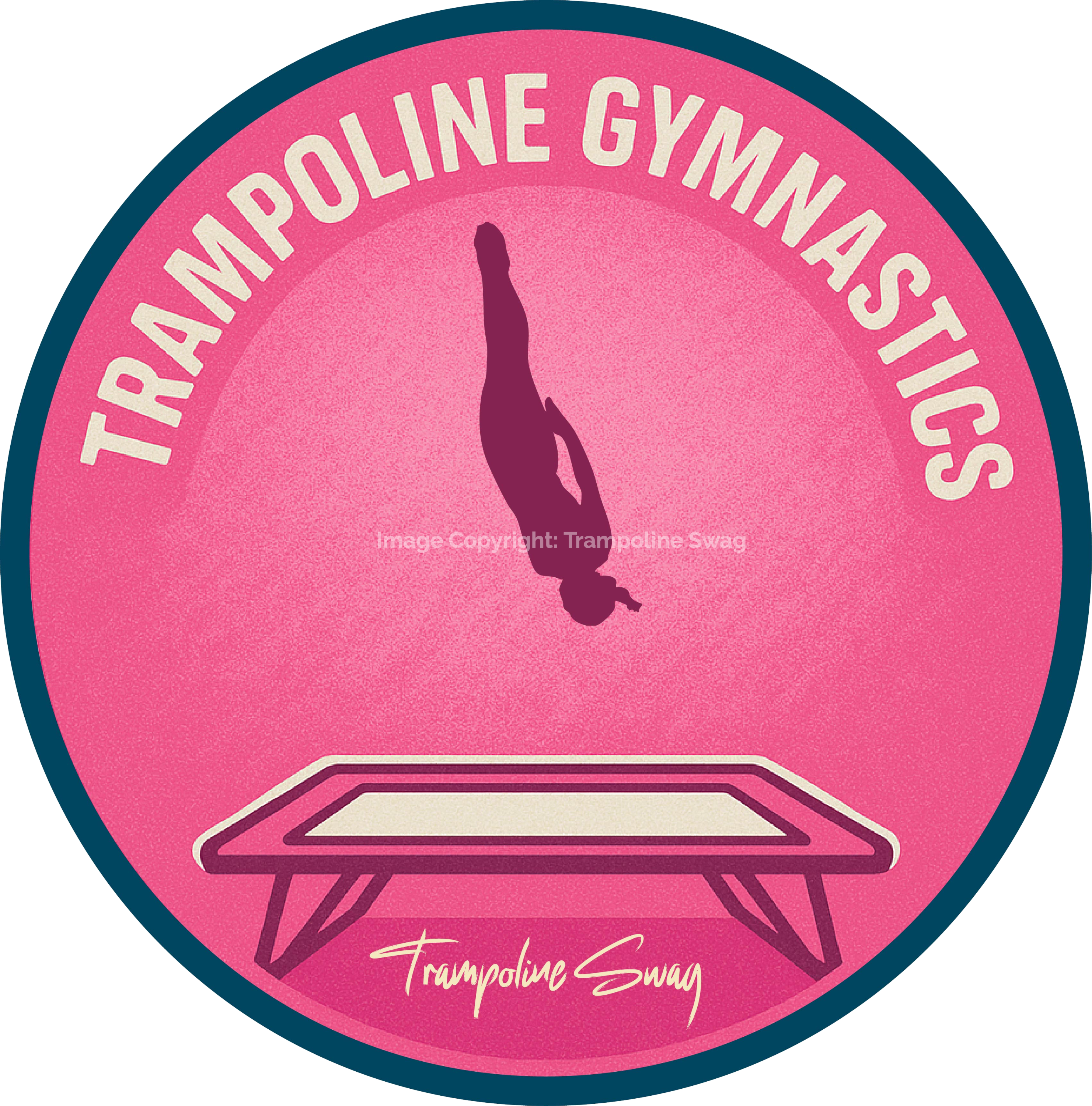 Pink Trampoline Gymnastics Sticker