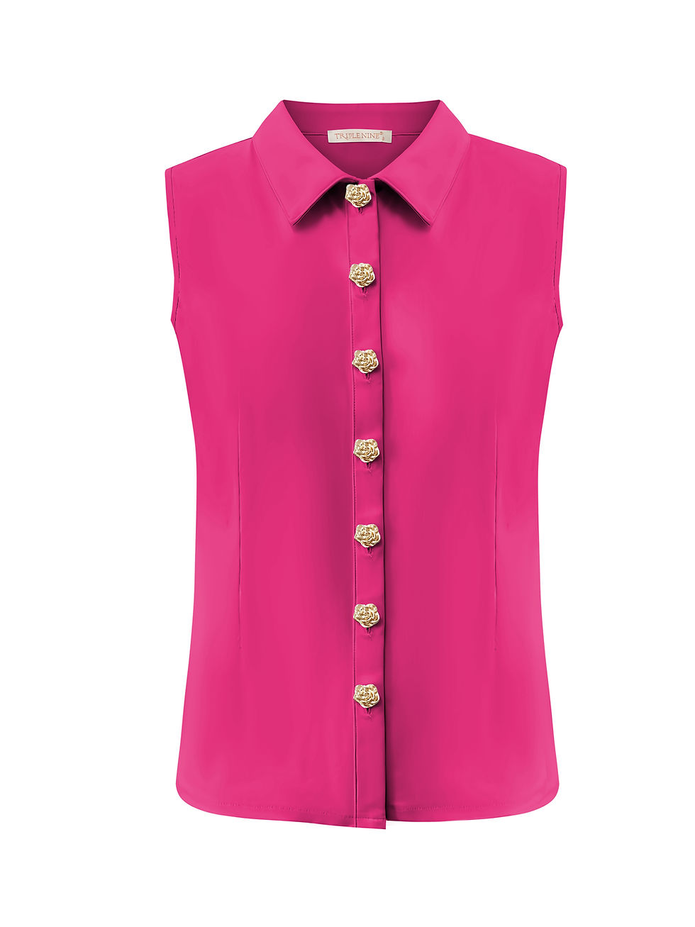 Thumbnail: Triple Nine travel top knopen fuchsia 