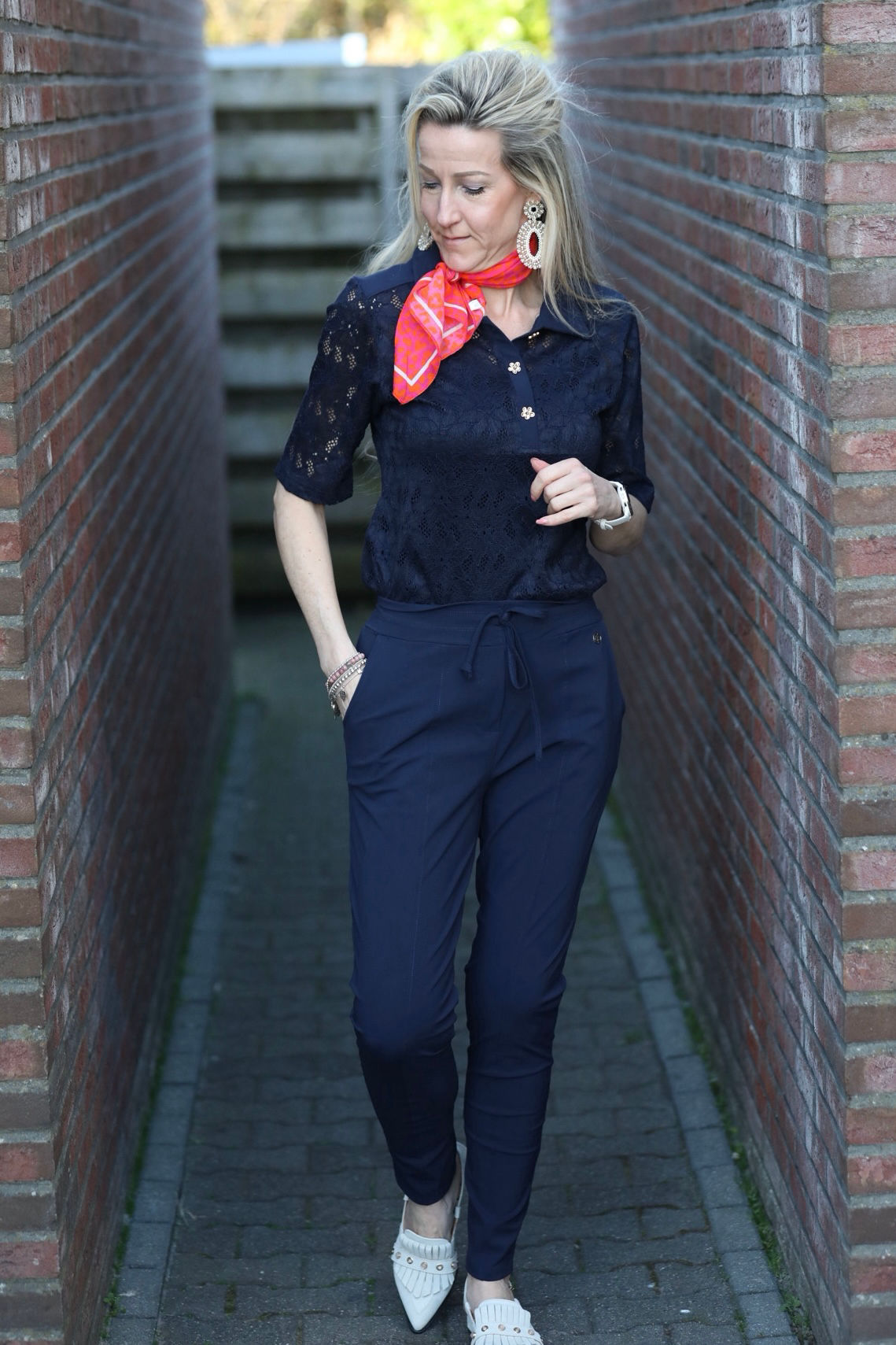 Triple Nine travel broek regular navy