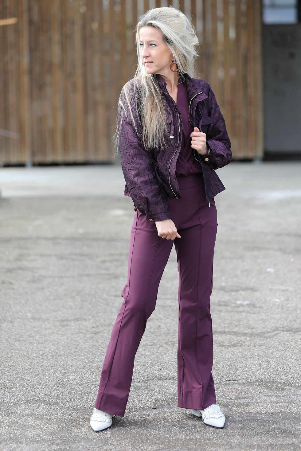 Thumbnail: Triple Nine jacket jacquard donkerpaars 92419