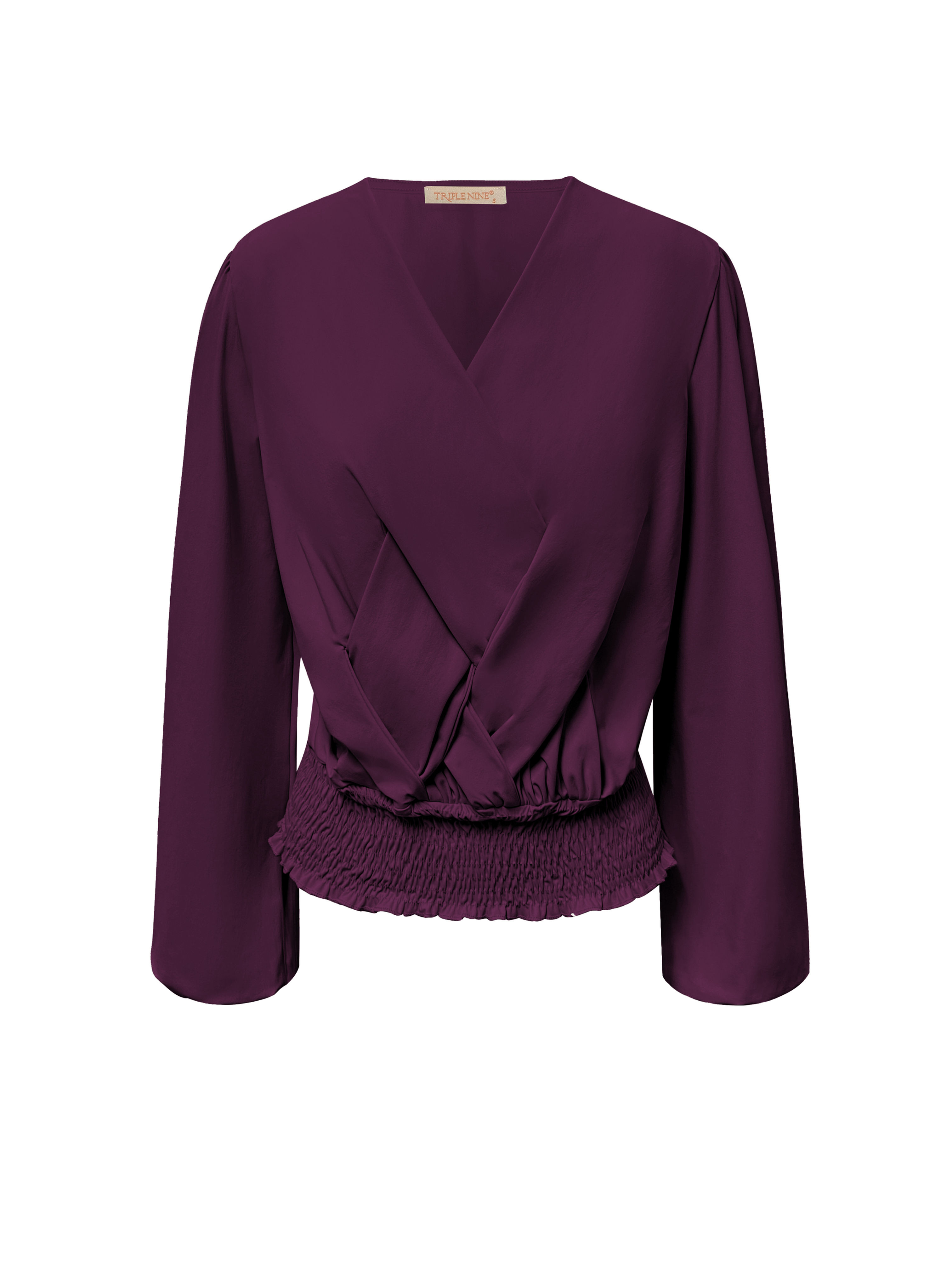 Triple Nine travel top v-hals donkerpaars 6956