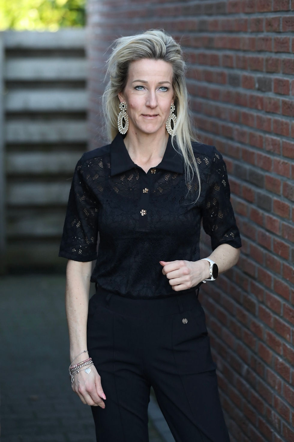 Thumbnail: Triple Nine travel blouse kant zwart 