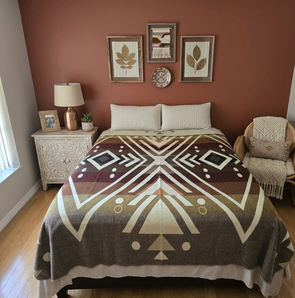 Wool Blanket Boho Tribal