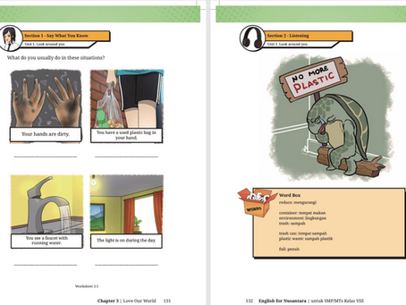CHAPTER 3: LOVE OUR WORLD.  Modul Ajar Deep Learning (Pertemuan 1) Kelas 8 Semester 1 Buku English for Nusantara