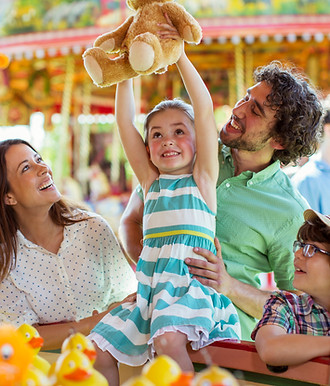 Family in a funfair