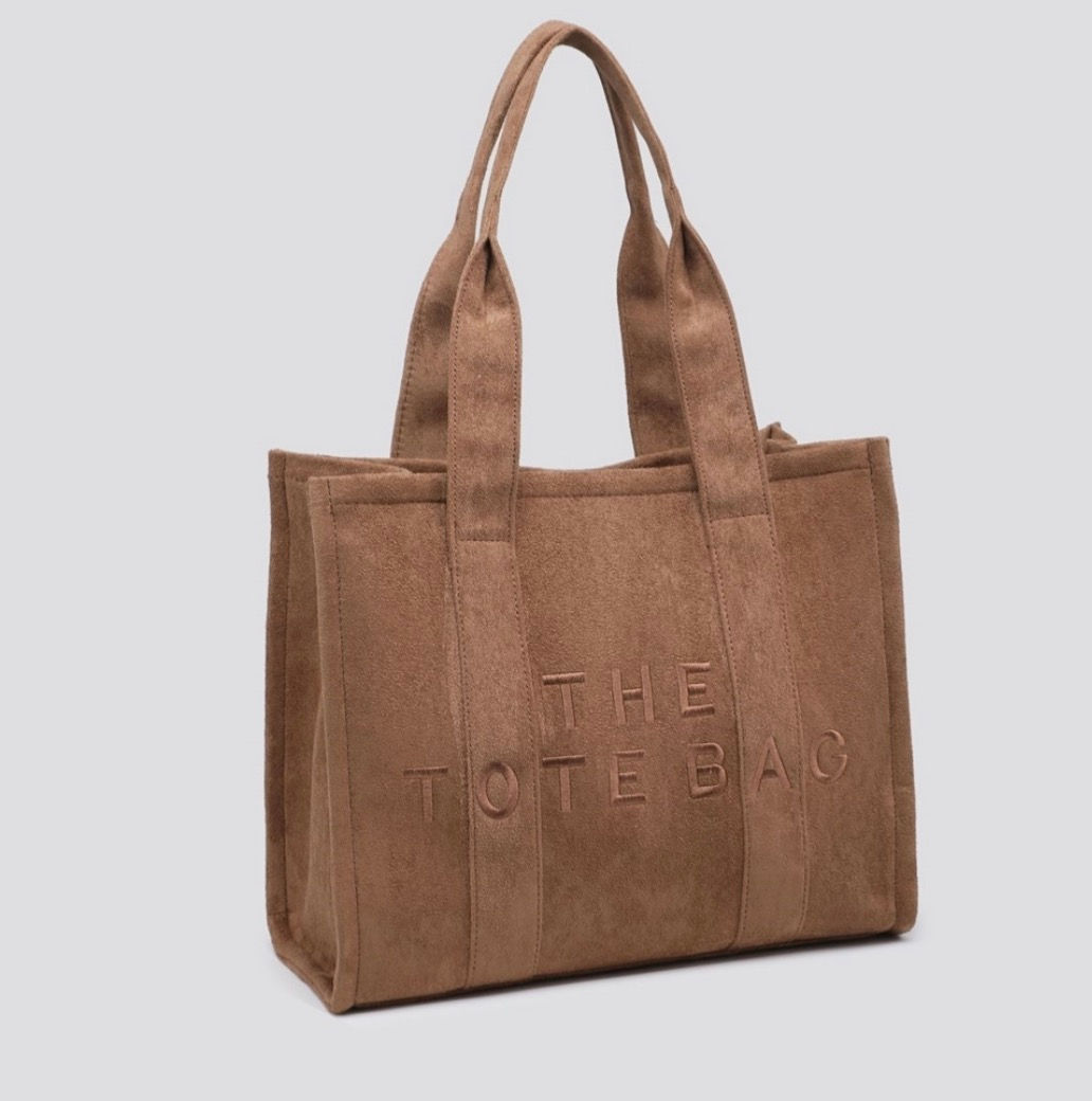 The Tote - Large suede tote bag (sand)