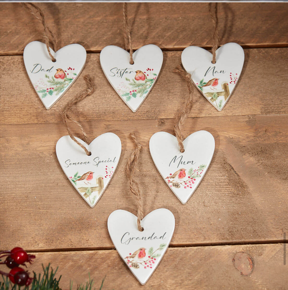 Robin Hanging Hearts