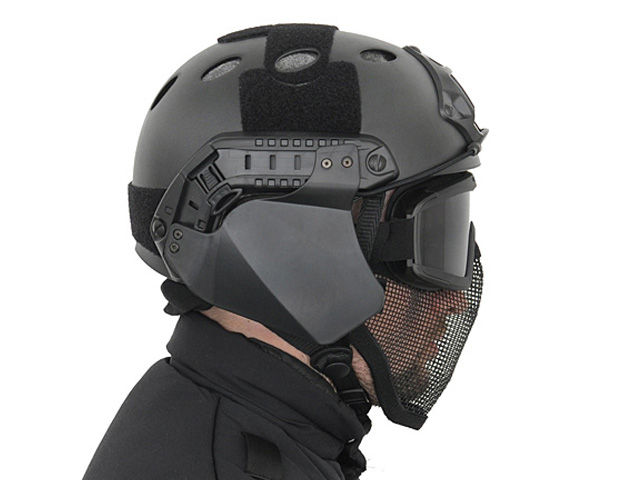 Thumbnail: STEEL PROTECTIVE HALF FACE MASK OLIVE/SKULL