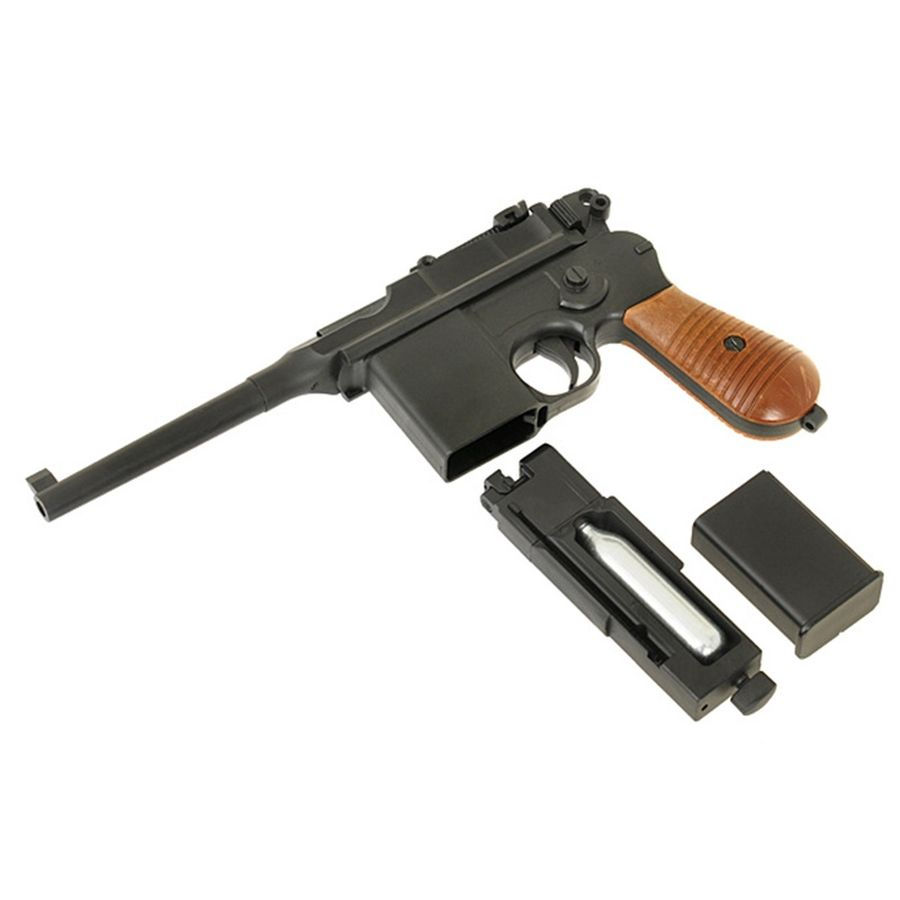 Thumbnail: Well M712 Broom Handle Mauser CO2 Airsoft Pistol( Semi-Auto)