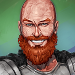 Butthole, a cleric with a red bushy beard.