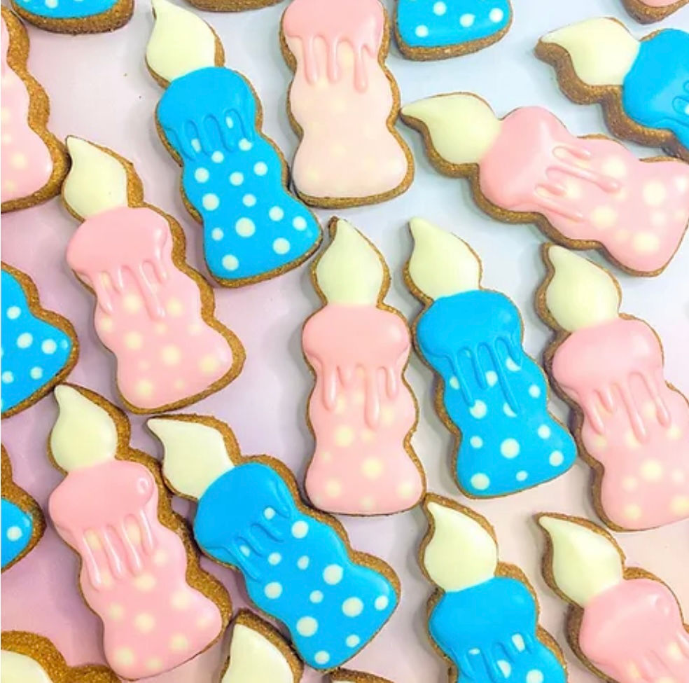 Birthday candle biscuit