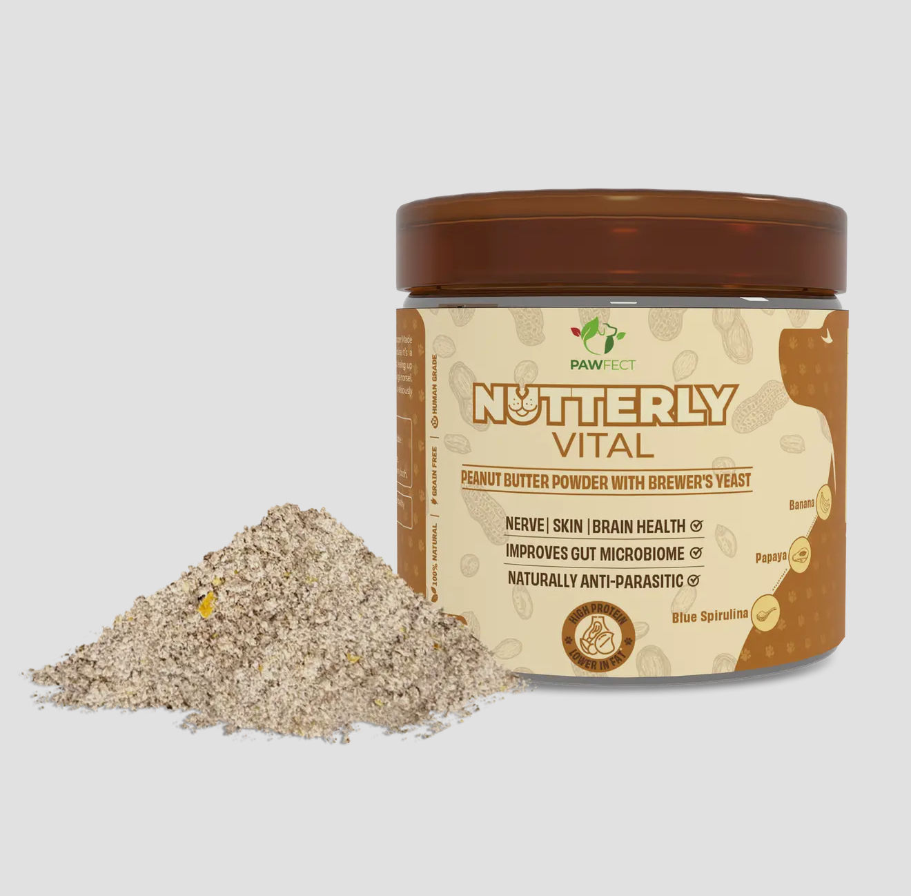 Nutterly Vital Peanut Butter With Brewer's Yeast Daily Topper 250g